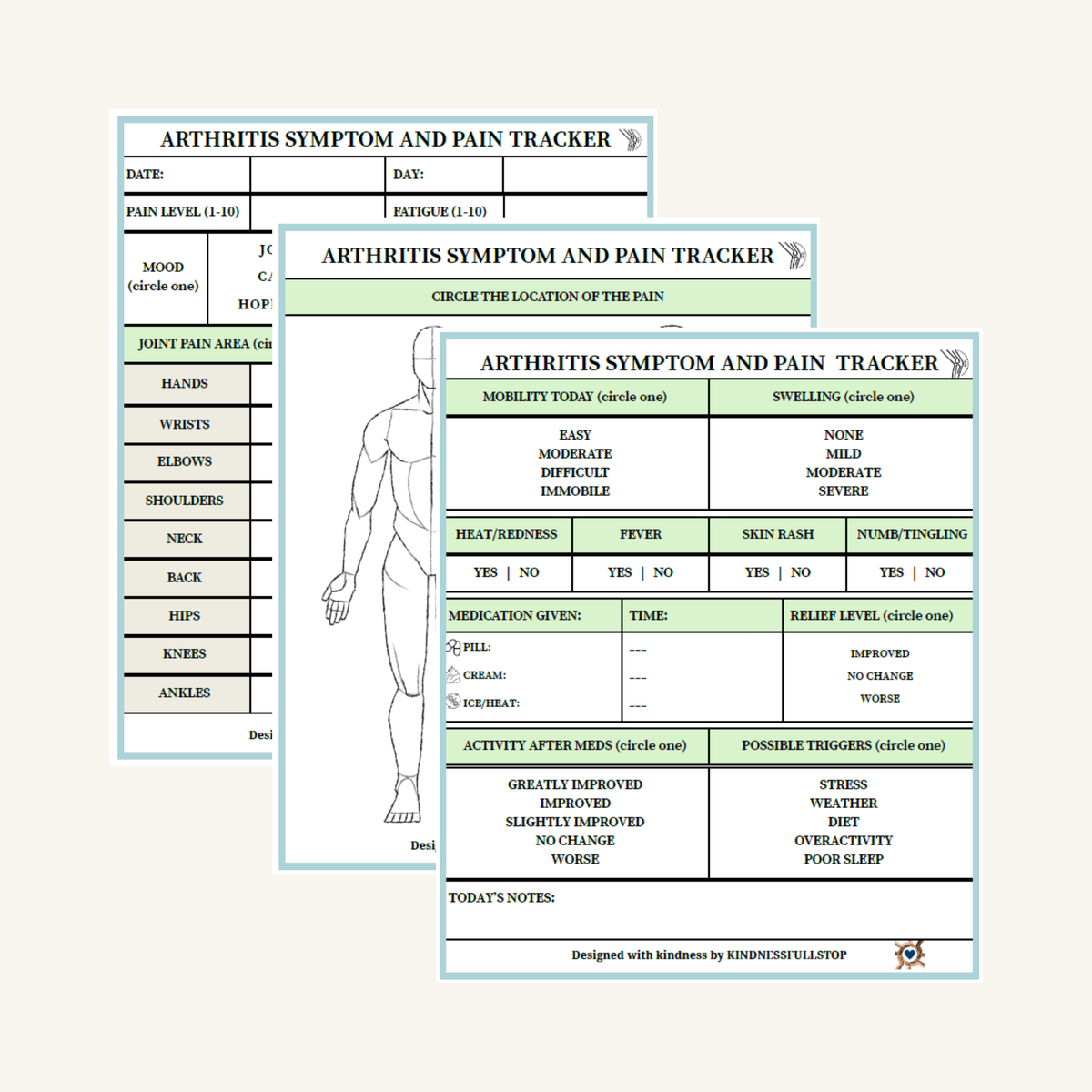 Arthritis Symptom & Pain Tracker | Daily Joint Pain Log