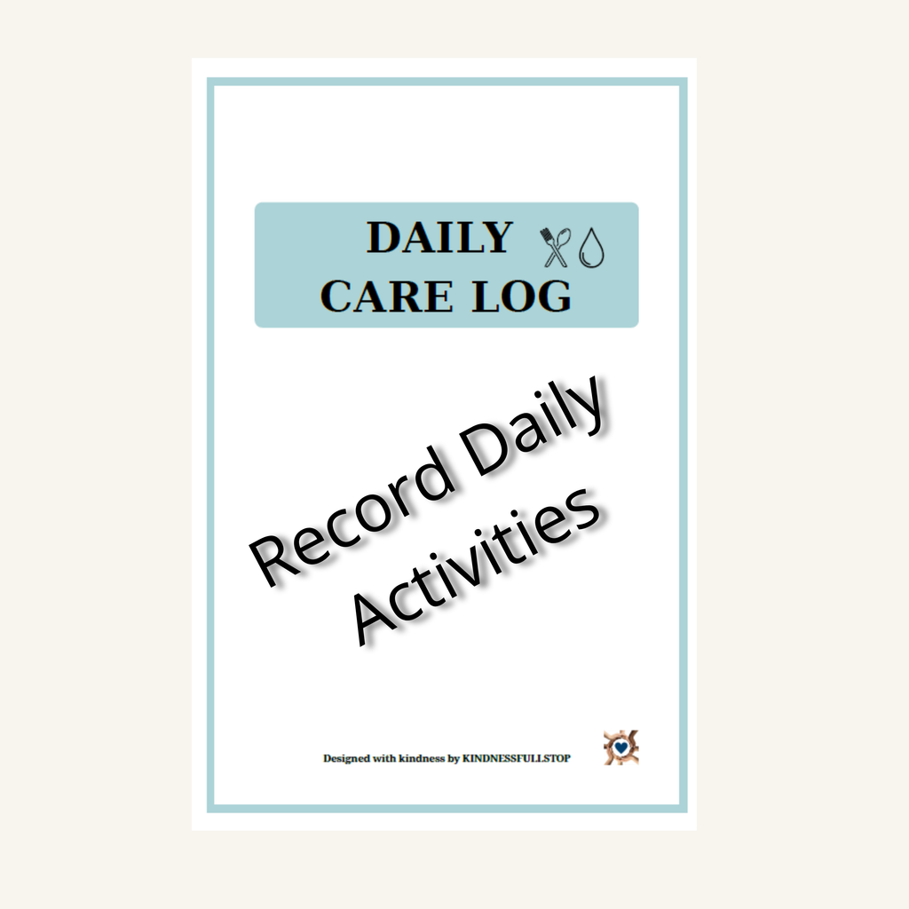 Daily Care Log Printable | Caregiver Daily Care Tracker