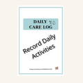 Daily Care Log Printable | Caregiver Daily Care Tracker
