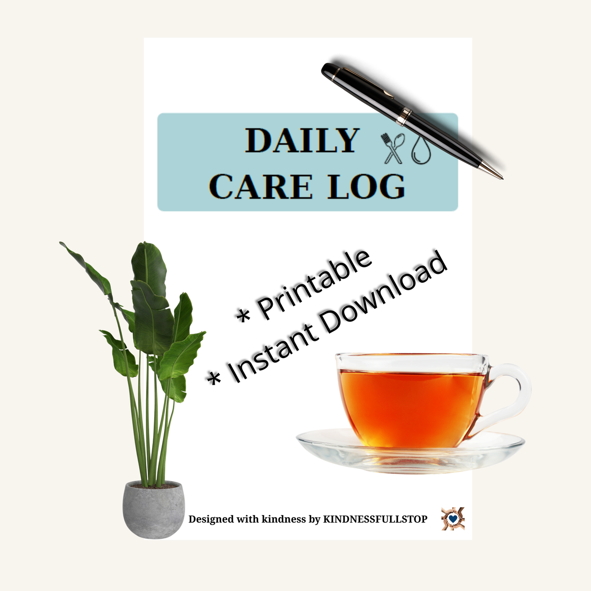 Daily Care Log Printable | Caregiver Daily Care Tracker