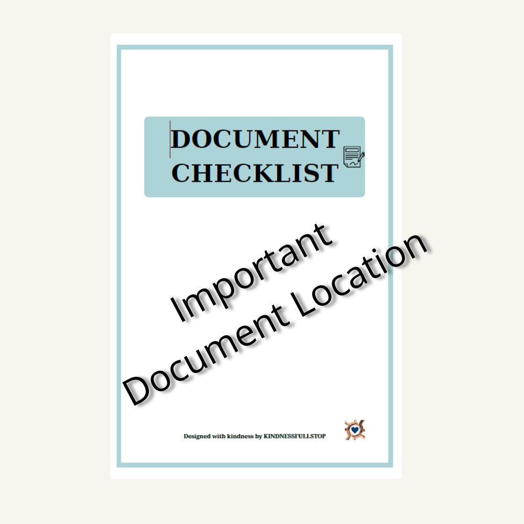 Caregiver Document Checklist Printable | Important Documents Organizer