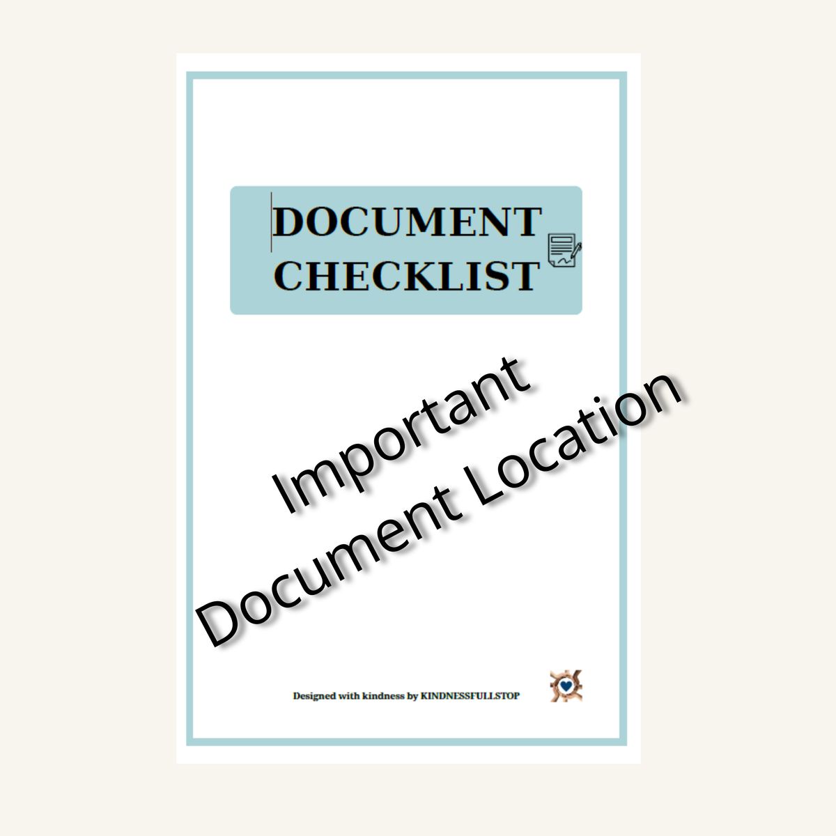 Caregiver Document Checklist Printable | Important Documents Organizer