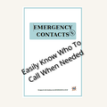 Emergency Contacts Printable | Caregiver Info Sheet, Medical List