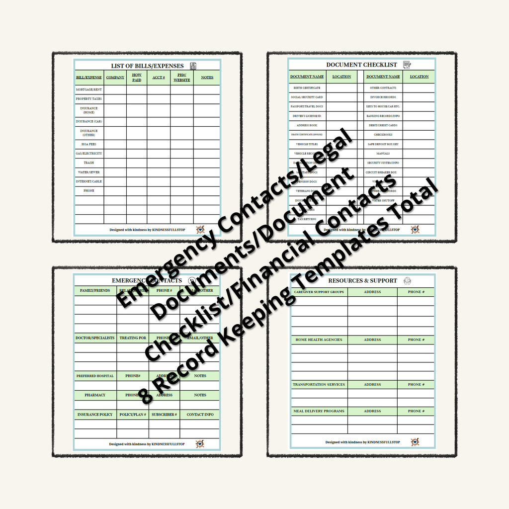 Emergency Planning Organizer | Important Information & Contacts