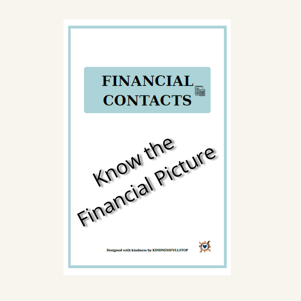 Financial Contacts Log | Banking, Advisor & Tax Contacts