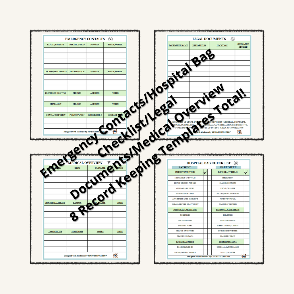 Hospital Stay Planner | Printable Caregiver Organizer for Hospital Care