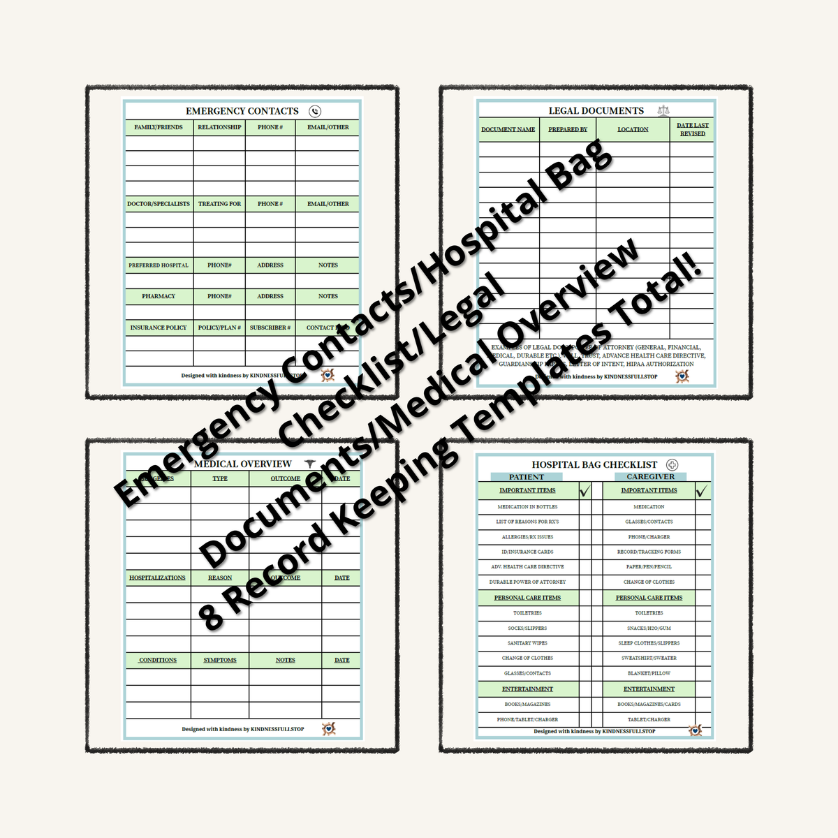 Hospital Stay Planner | Printable Caregiver Organizer for Hospital Care