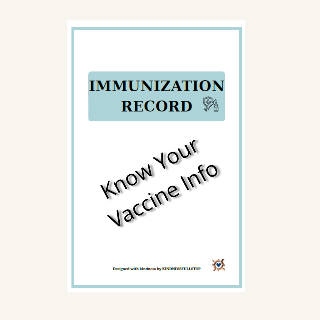 Immunization Record Printable | Vaccine & Vaccination History Tracker