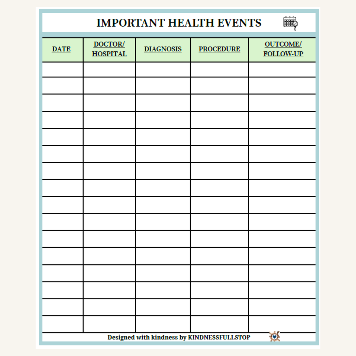Health Events Tracker | Medical History & Care Timeline