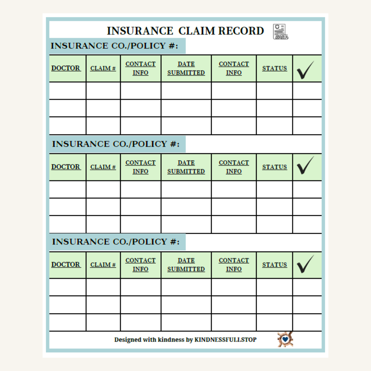 Insurance Claim Tracker | Medical Expense & Reimbursement Log
