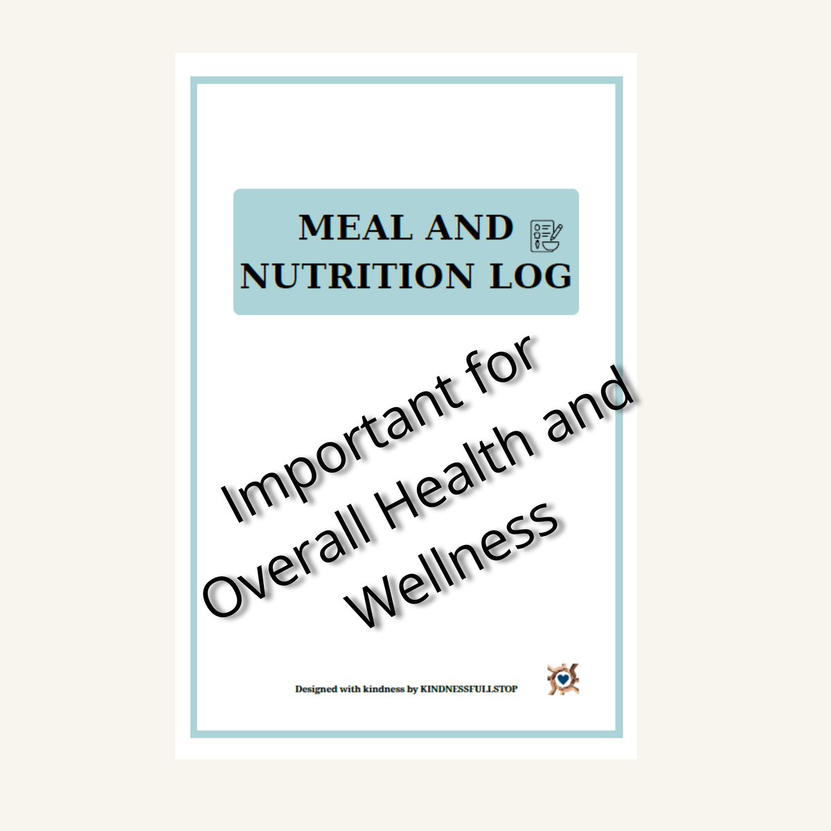 Daily Meal & Nutrition Log | Food, Hydration & Appetite Tracker