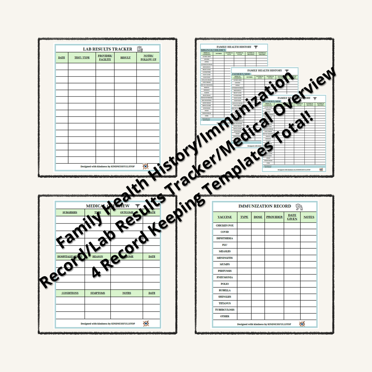 Medical History Organizer Printable | Patient Health Record Binder