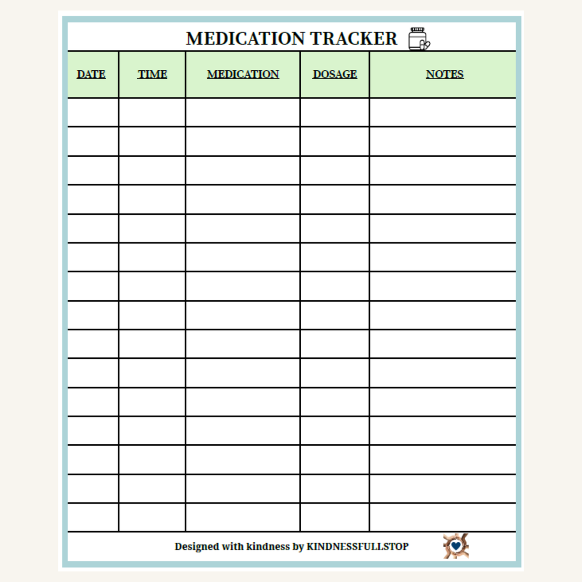 Medication Tracker | Daily Pill Schedule & Dosage Log