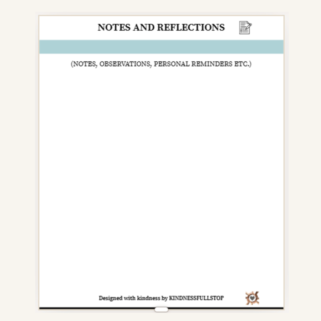 Caregiver Notes & Reflections Journal | Daily Reflection & Support