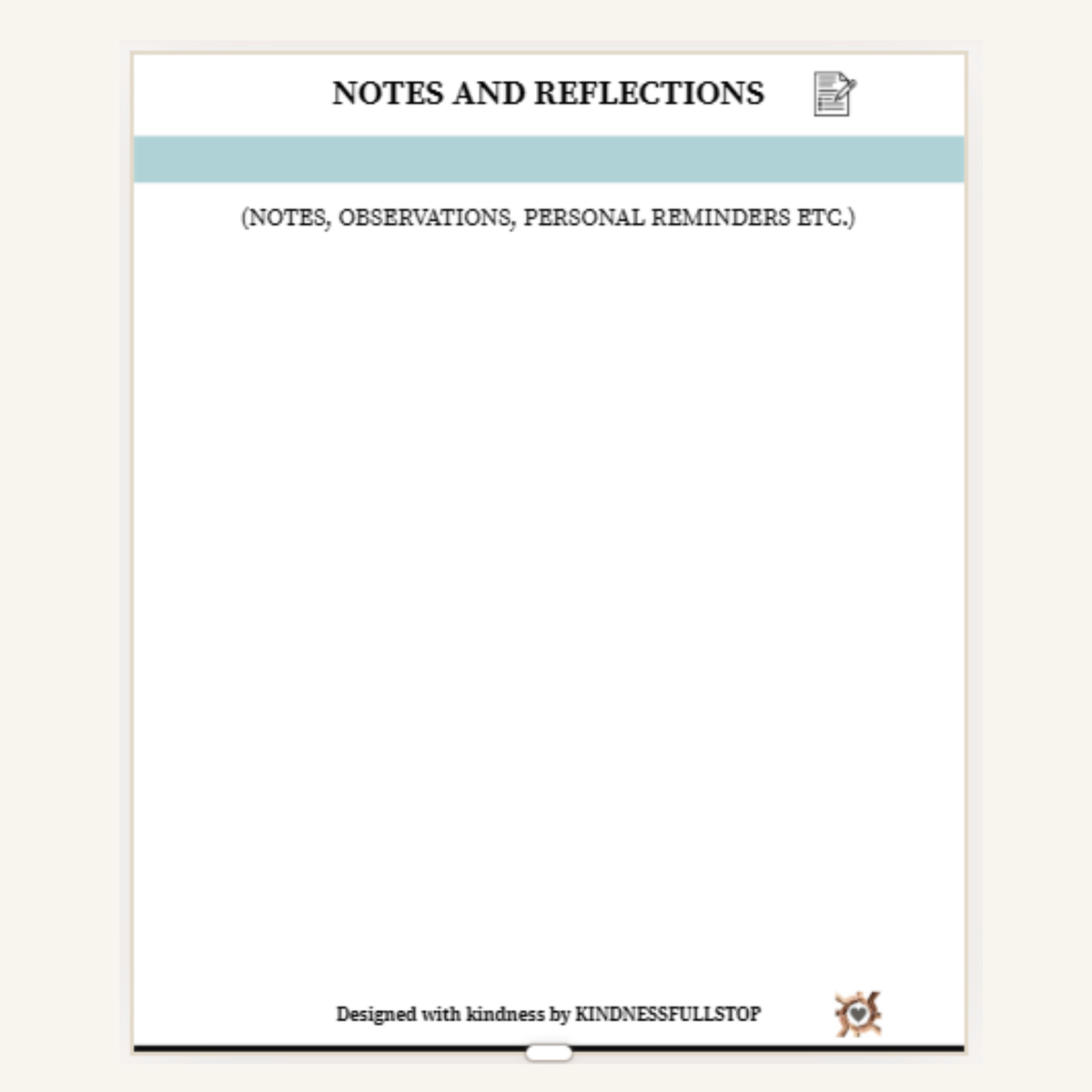 Caregiver Notes & Reflections Journal | Daily Reflection & Support