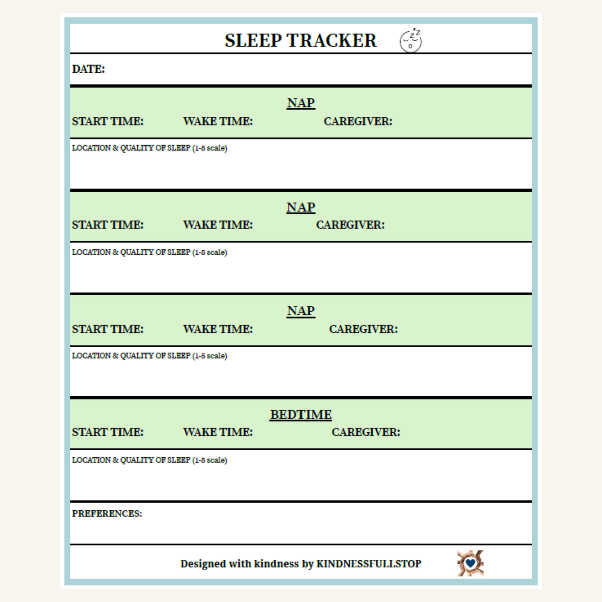 Sleep Tracker | Nightly Sleep Log & Rest Record