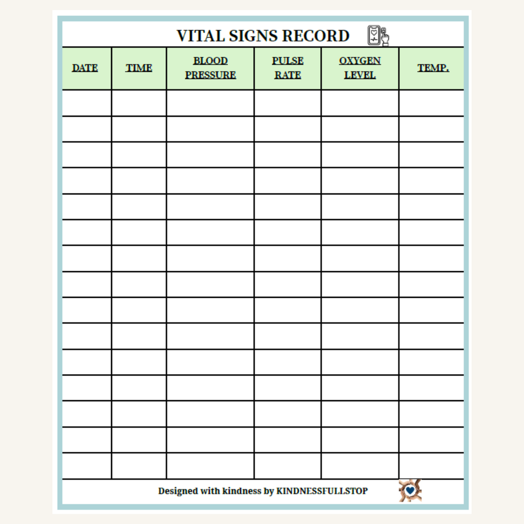 Vital Signs Tracker | Blood Pressure & Heart Rate Log