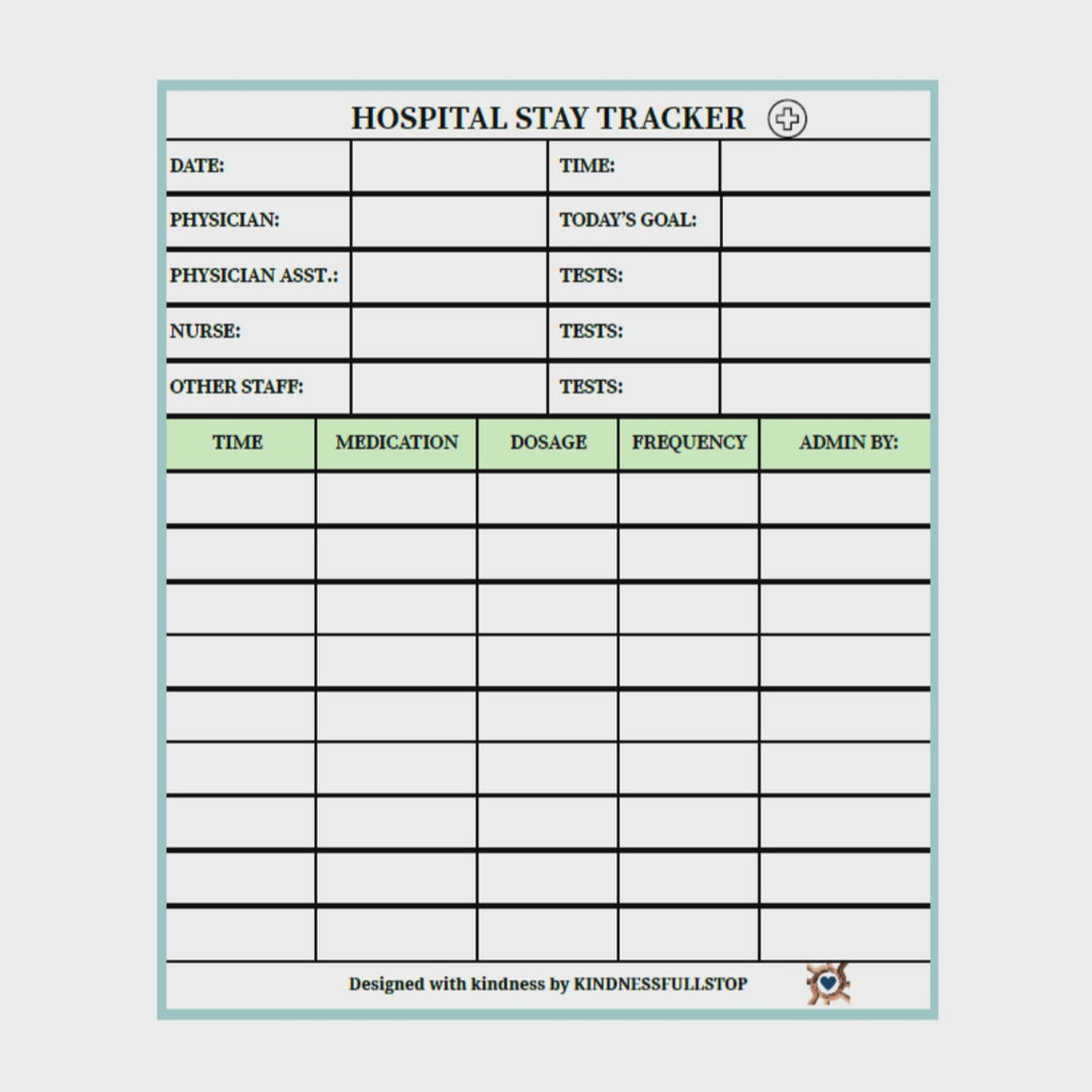 Hospital Stay Tracker | Patient Care & Daily Notes Log