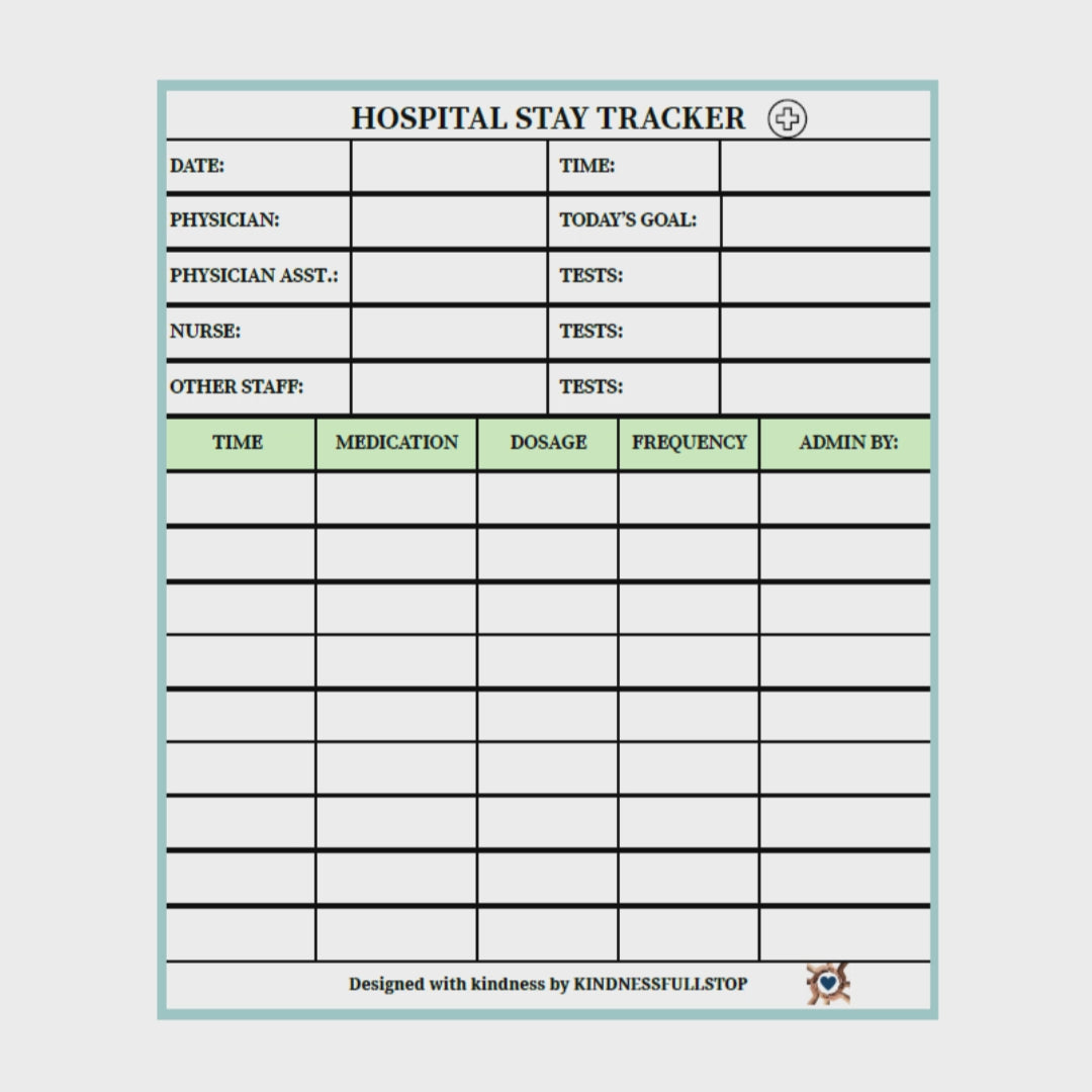 Hospital Stay Tracker | Patient Care & Daily Notes Log